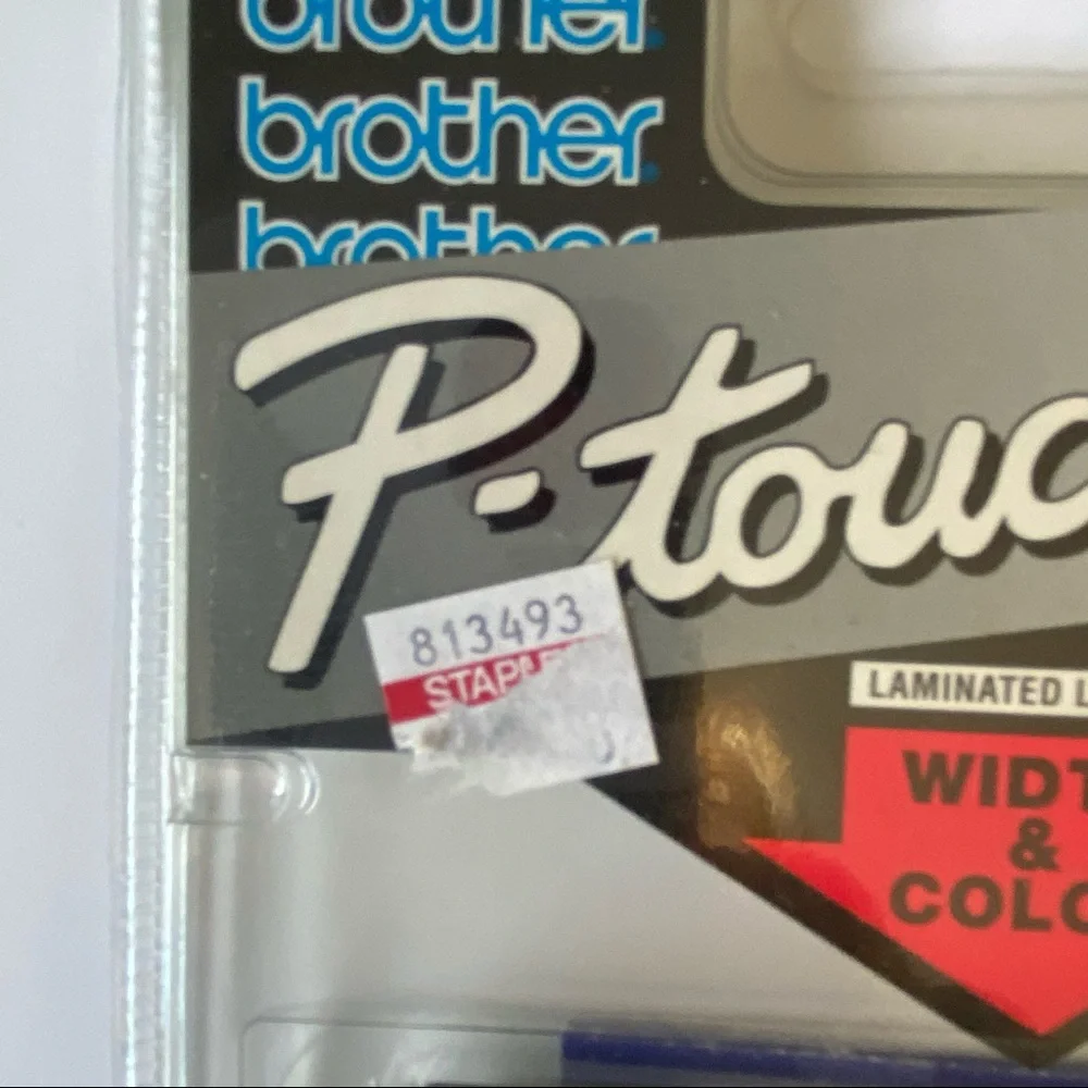 Brother P-Touch TZ-232 12mm 1/2 “ NEW Red on White Laminated Tape 26 Ft.